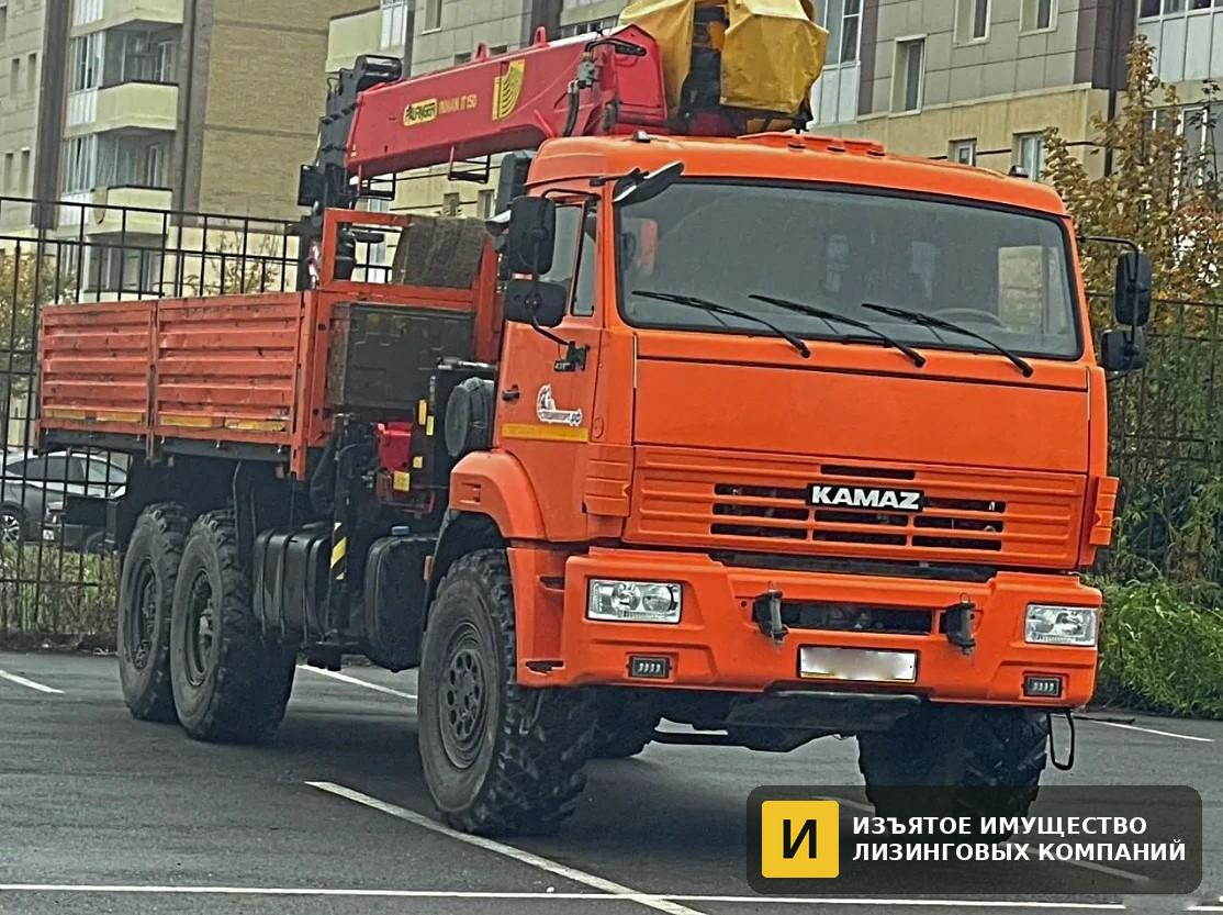 Б/у Бортовой грузовик КАМАЗ 43118 с КМУ Palfinger LT 150, 6×6 — фото 3