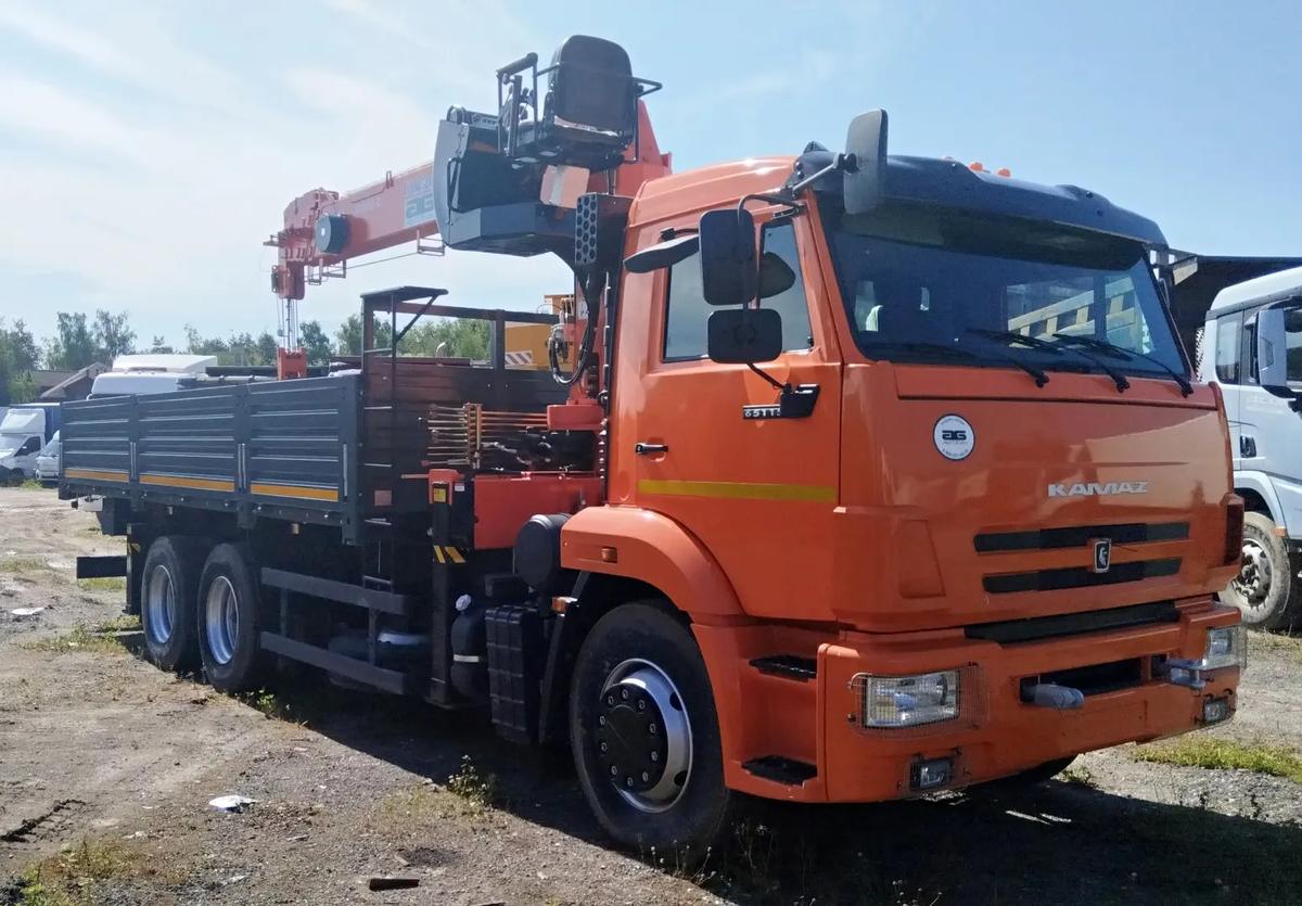 Бортовой КамАЗ 65115 с КМУ Kanglim KS1256GII